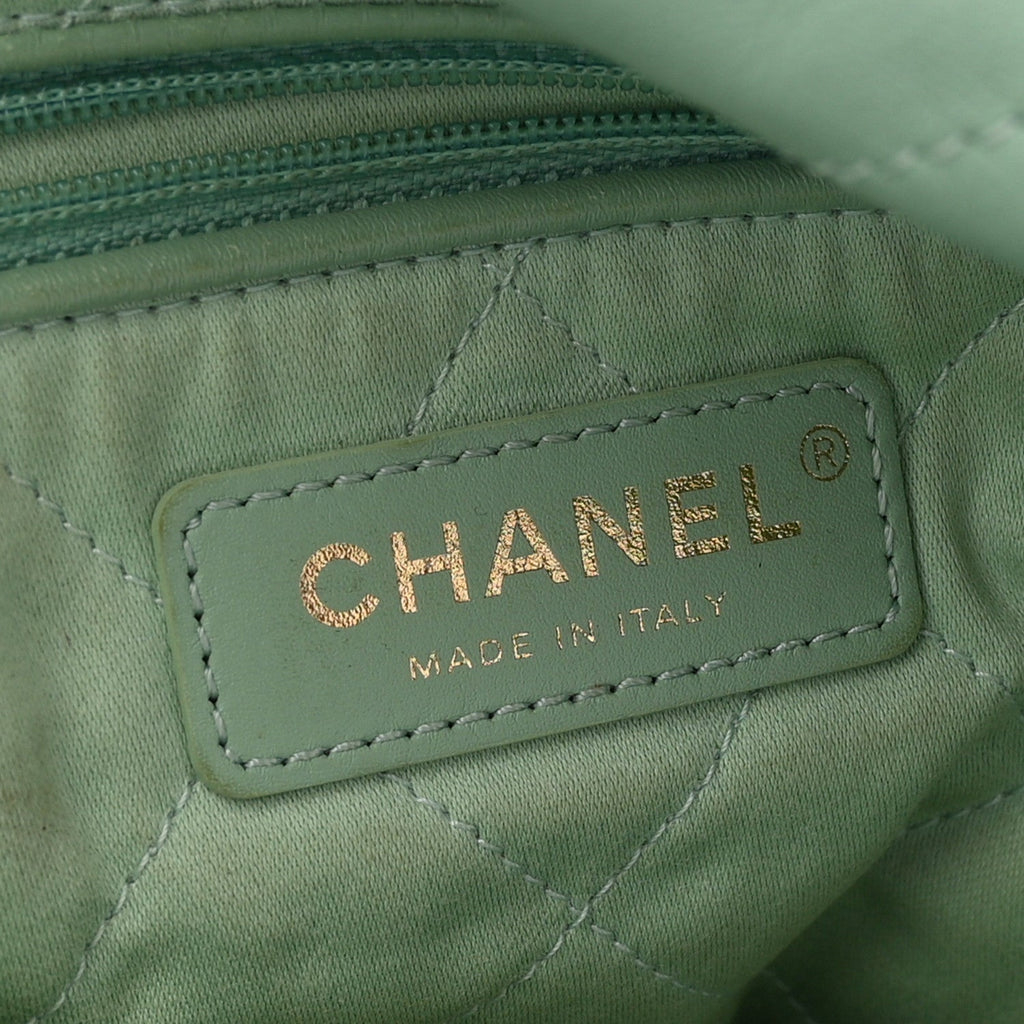 Chanel Shiny Calfskin Quilted Small Chanel 22 Light Green