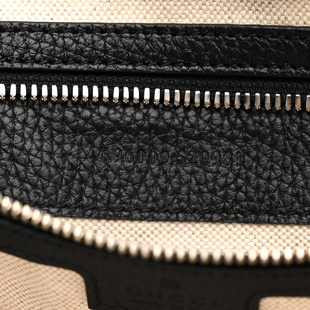 Gucci Piuma Calfskin Jumbo GG Embossed Medium Wristlet Messenger Bag Black