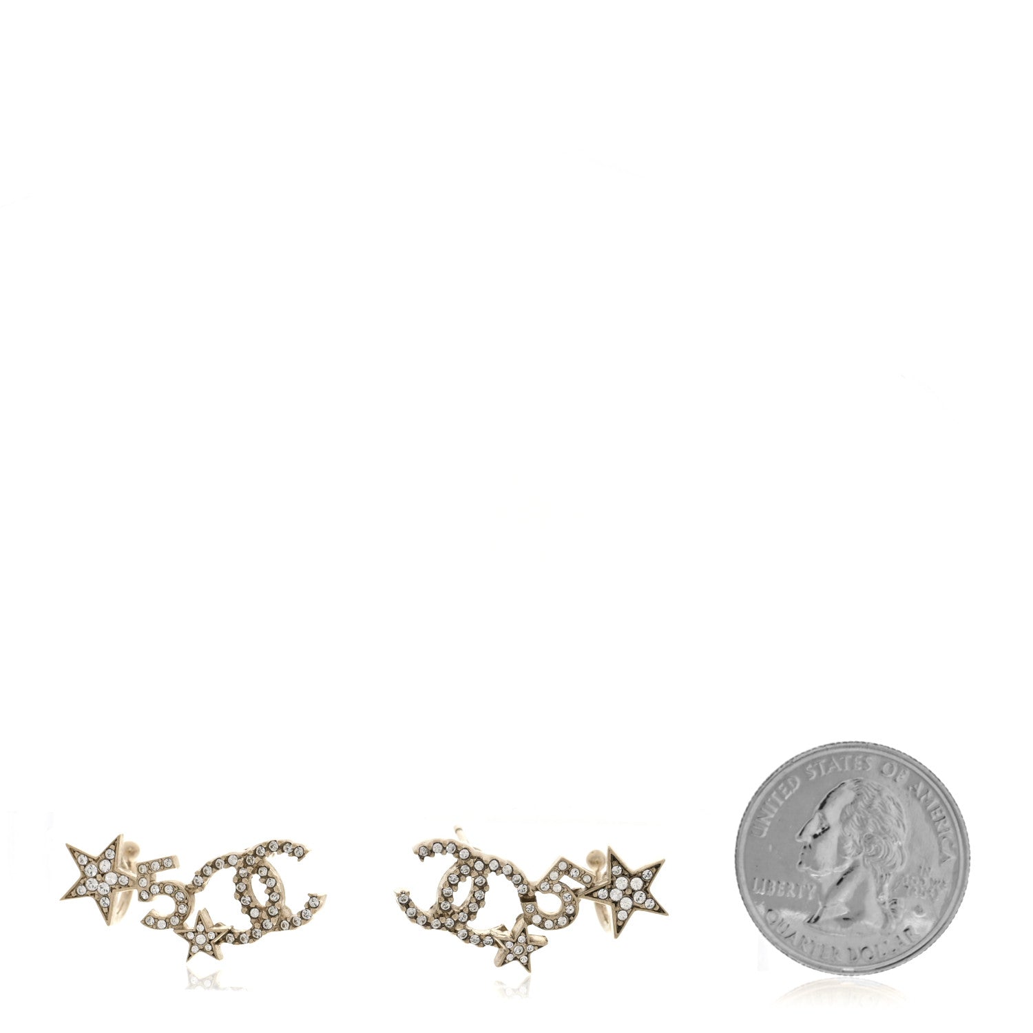 Crystal Star 5 CC Earrings Gold