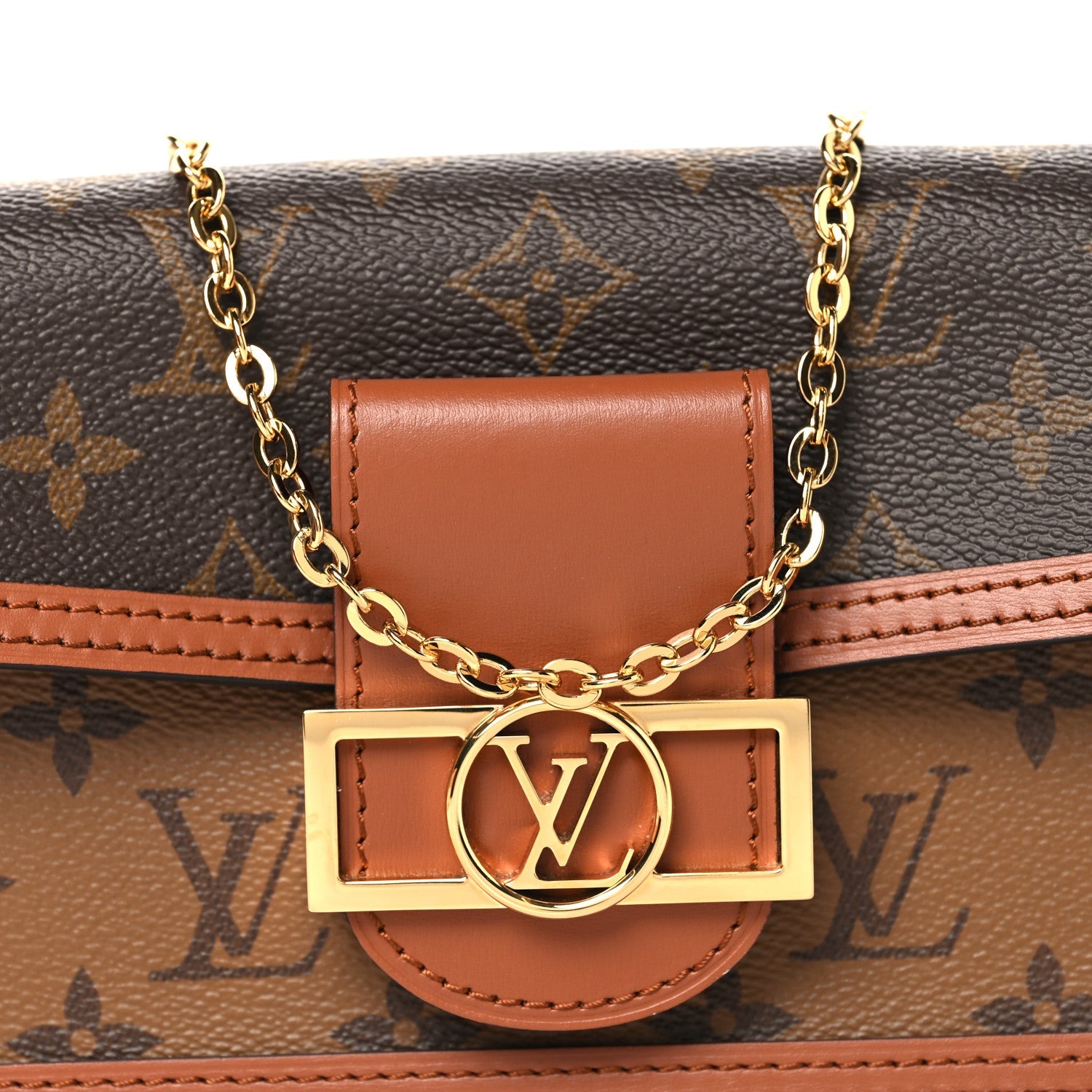 Louis Vuitton Reverse Monogram Dauphine Chain Wallet