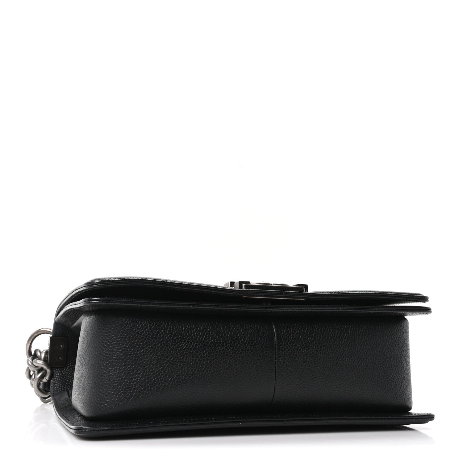 Chanel Caviar Chevron Quilted Medium Boy Flap Black