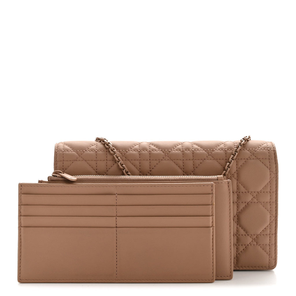 Christian Dior Ultra Matte Calfskin Cannage Lady Dior Clutch Fard