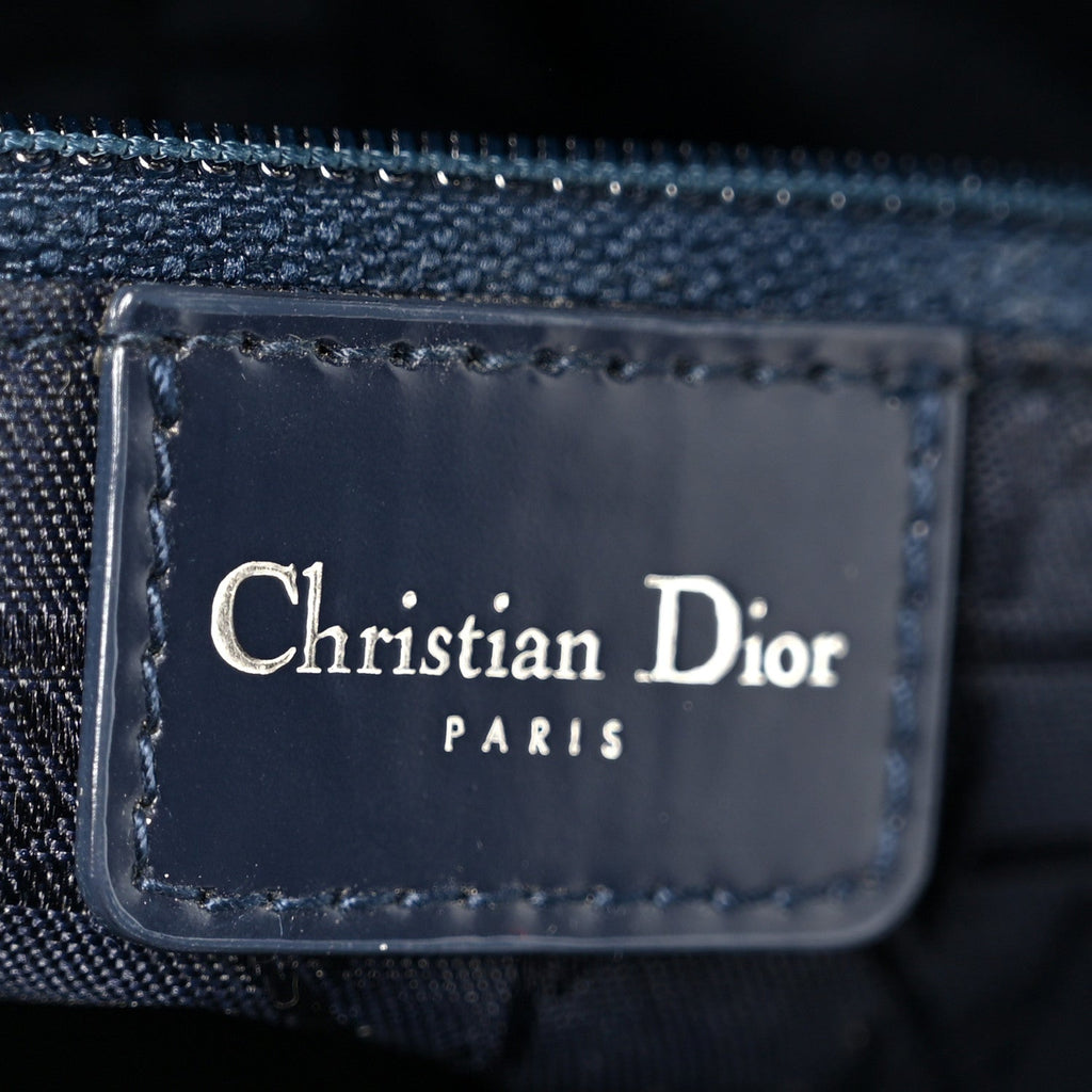 Christian Dior Denim Cannage Medium Lady Dior Blue Black