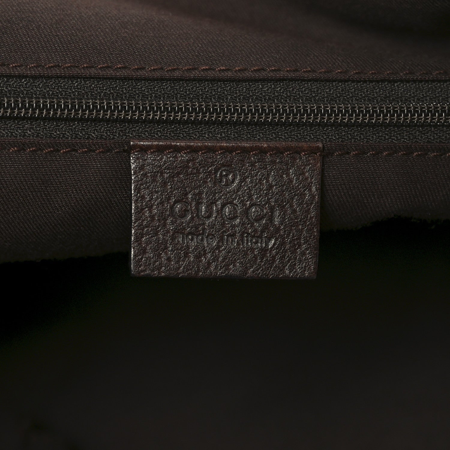 Gucci Monogram Small Gold D Ring Tote Brown