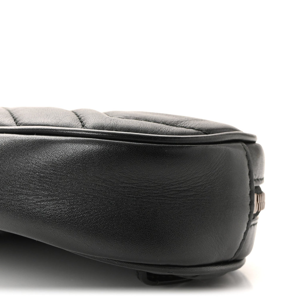 Gucci Calfskin Matelasse GG Marmont Belt Bag 85 34 Black