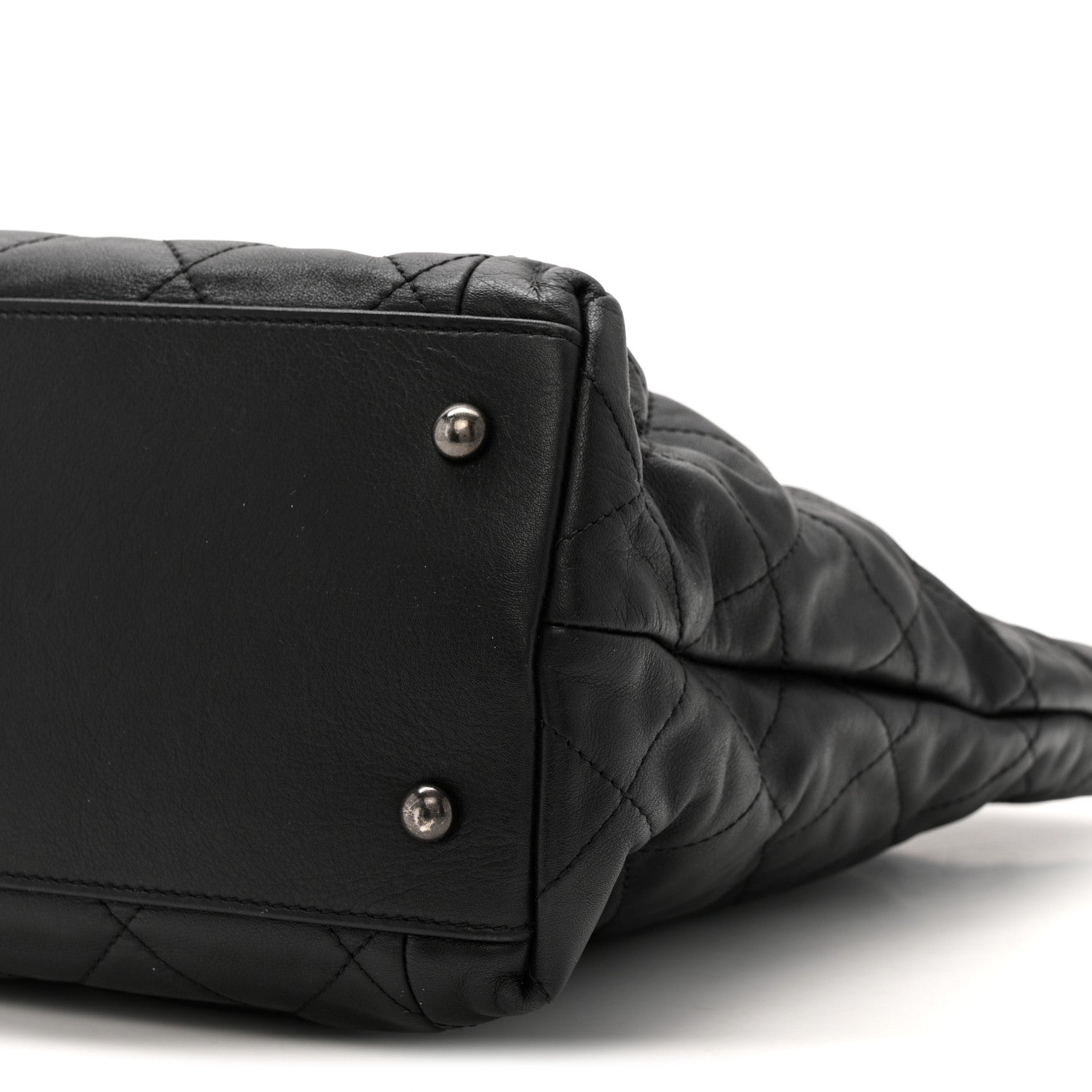 Chanel Calfskin Quilted Large Coco Pleats Tote Black