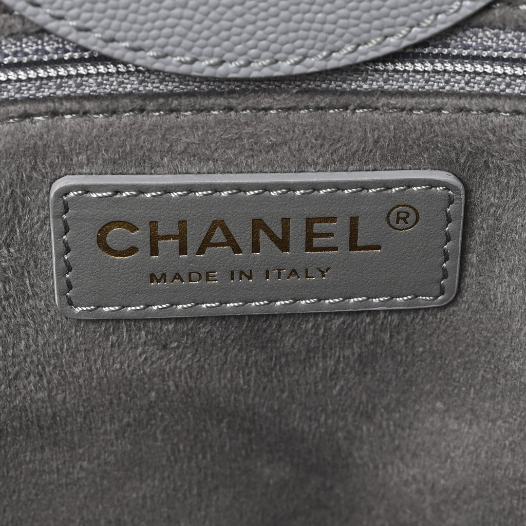 Chanel Caviar Studded Small Deauville Tote Grey