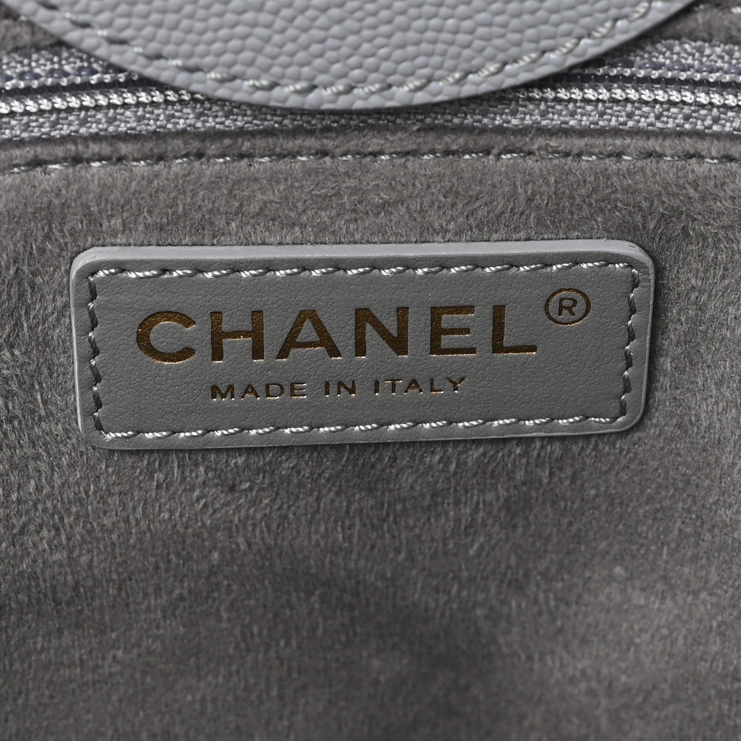 Chanel Caviar Studded Small Deauville Tote Grey
