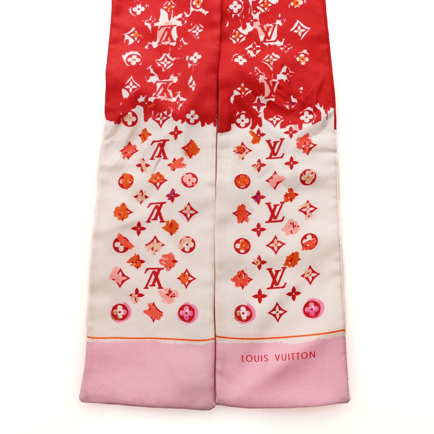 Louis Vuitton Silk Monogram Splash Bandeau Red