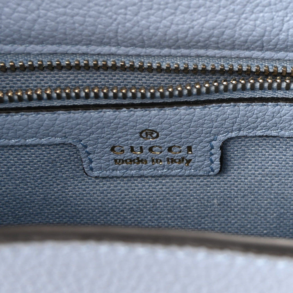 Gucci Grained Calfskin Web Medium Jackie 1961 Hobo Light Blue