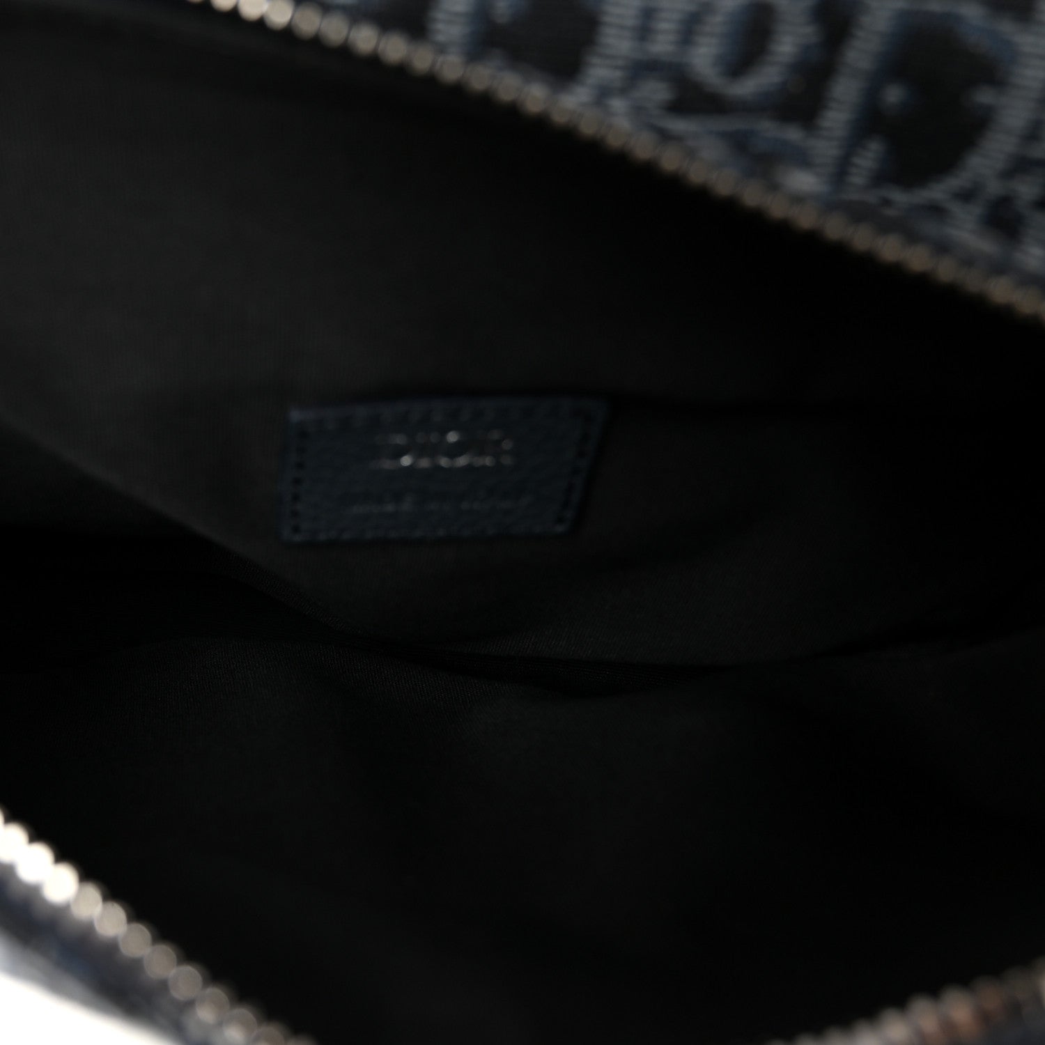 Christian Dior Oblique Mens Saddle Bag Black Blue