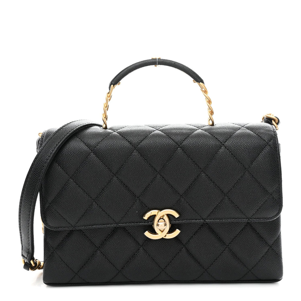 Chanel Caviar Quilted Medium Carry Me Top Handle Flap Black