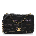 Chanel Denim Quilted Denim Mood Large Flap Black Multicolor