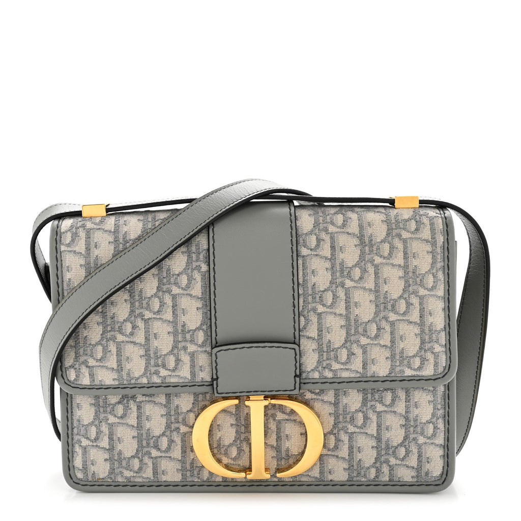 Christian Dior Oblique 30 Montaigne Flap Bag Grey