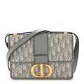 Christian Dior Oblique 30 Montaigne Flap Bag Grey