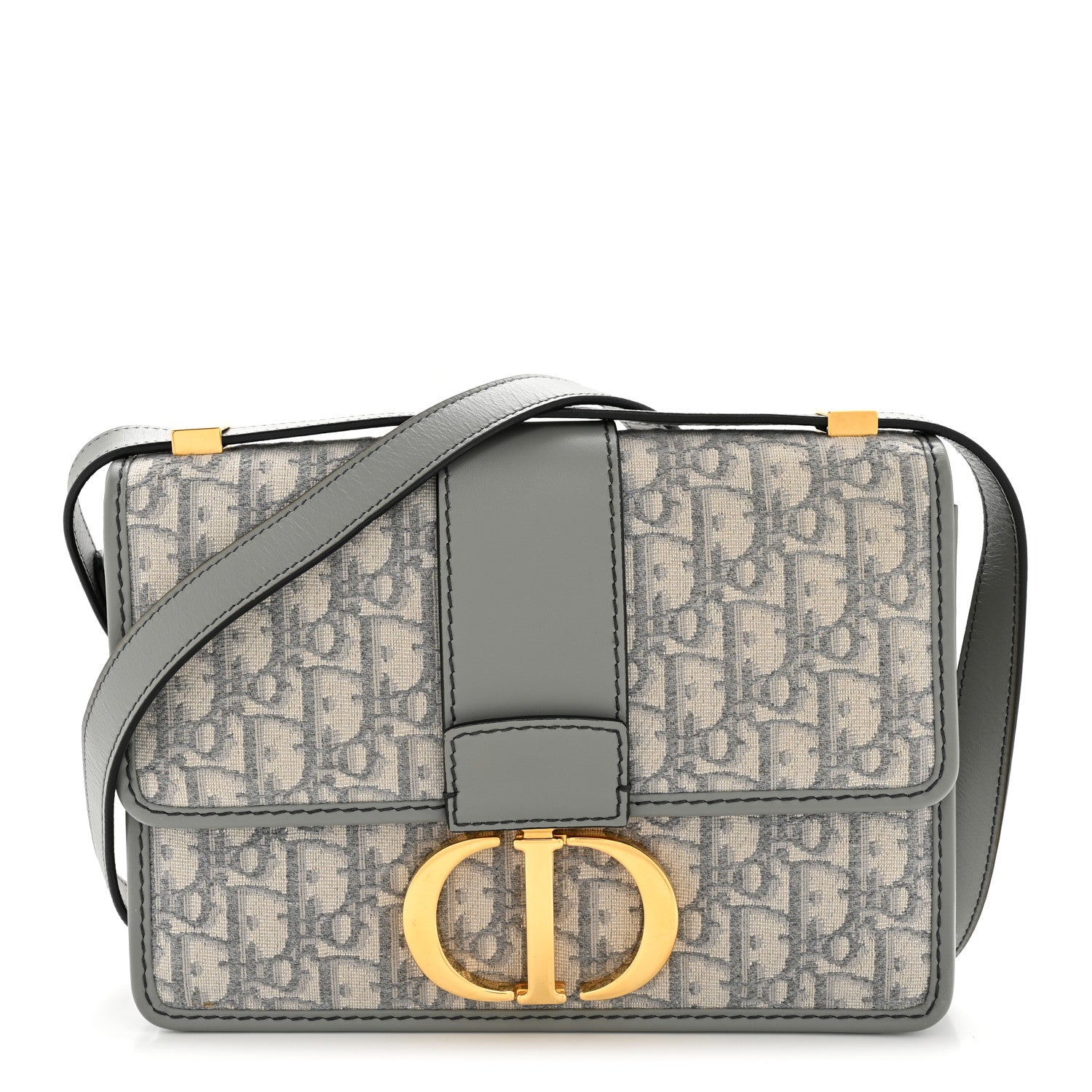 Christian Dior Oblique 30 Montaigne Flap Bag Grey