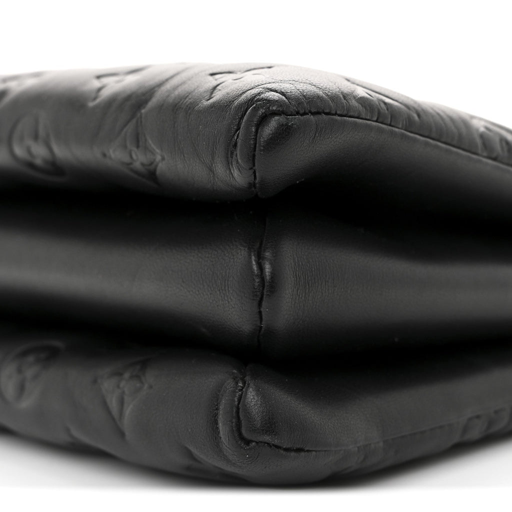 Louis Vuitton Lambskin Embossed Monogram Coussin PM Black