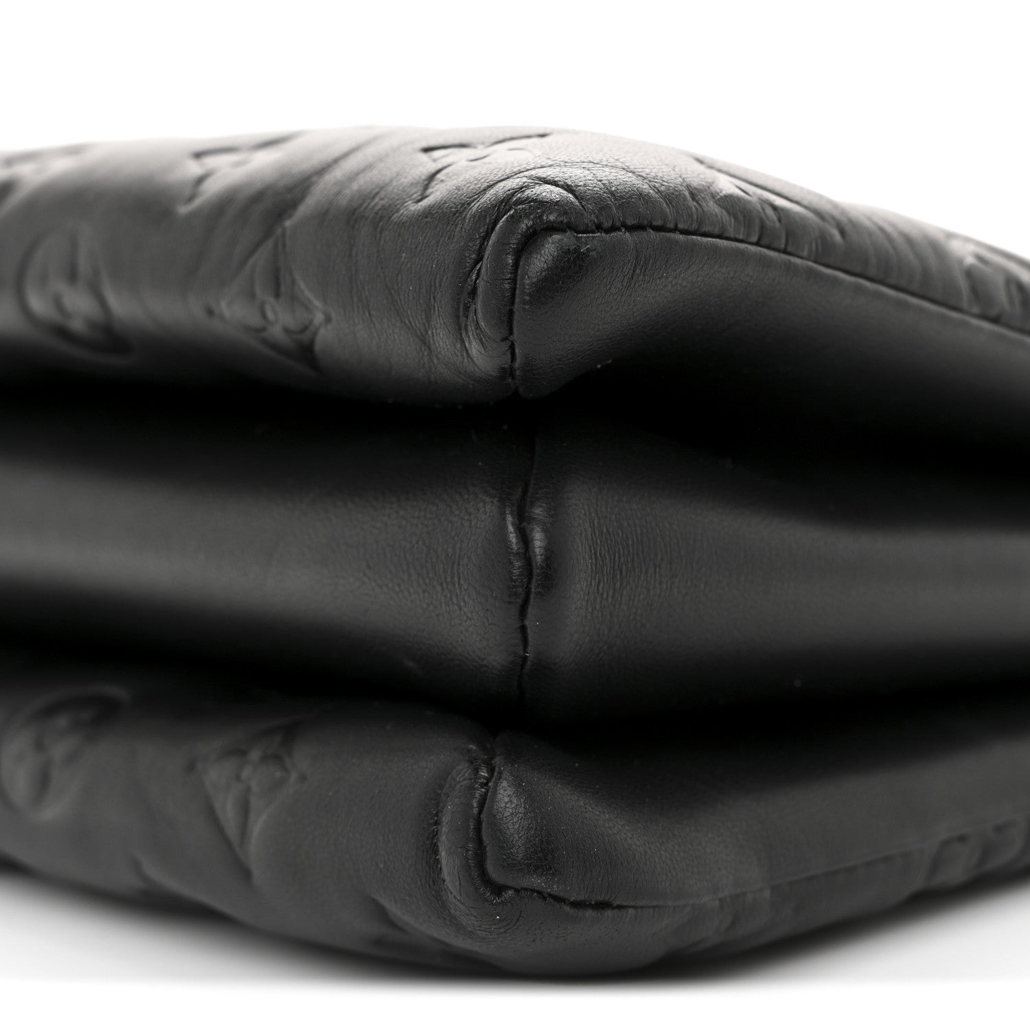 Louis Vuitton Lambskin Embossed Monogram Coussin PM Black