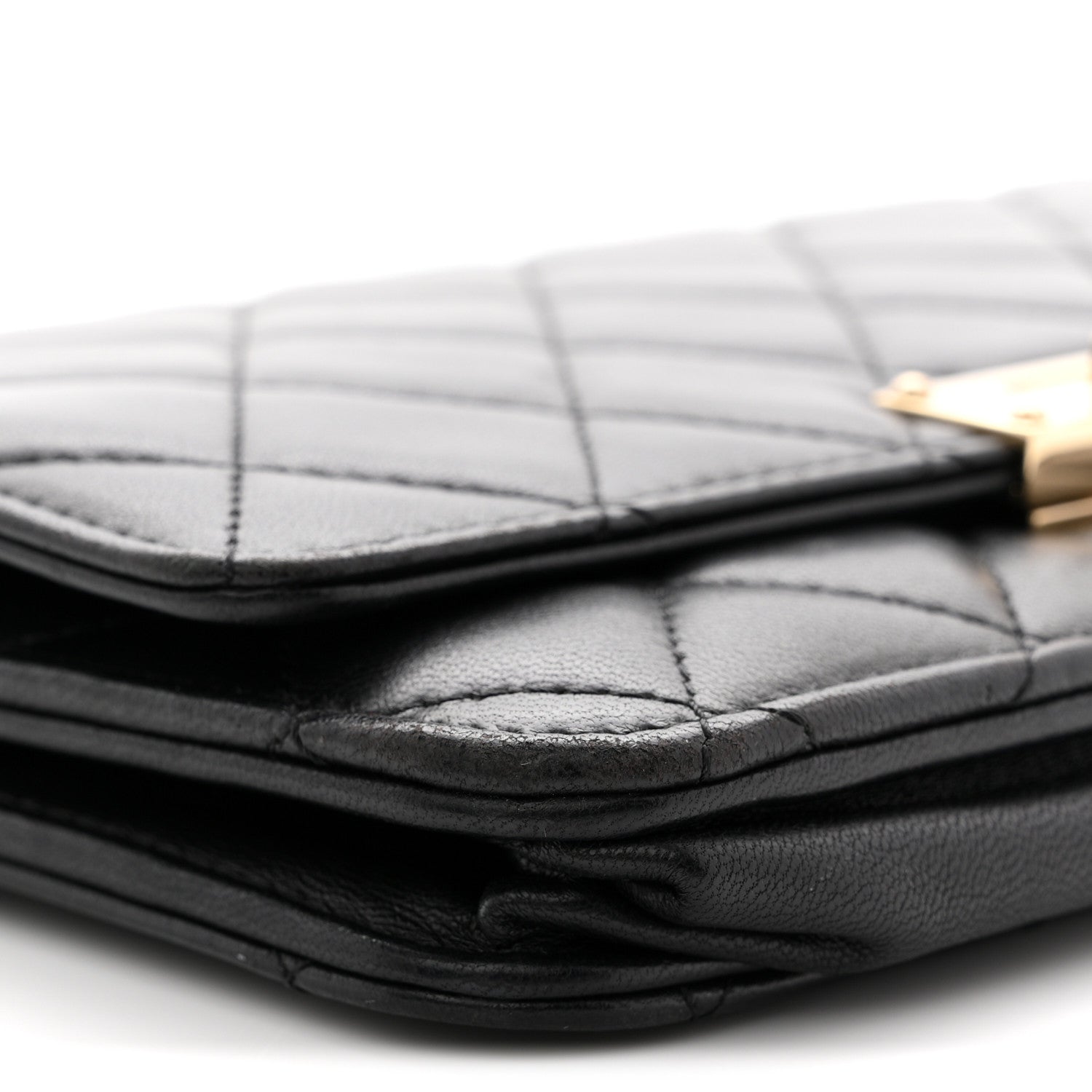 Chanel Lambskin Quilted Golden Class Wallet on Chain WOC Black
