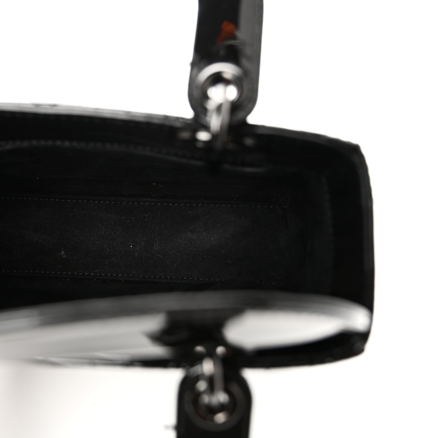 Christian Dior Ultraglossy Patent Cannage Small Lady Dior Black
