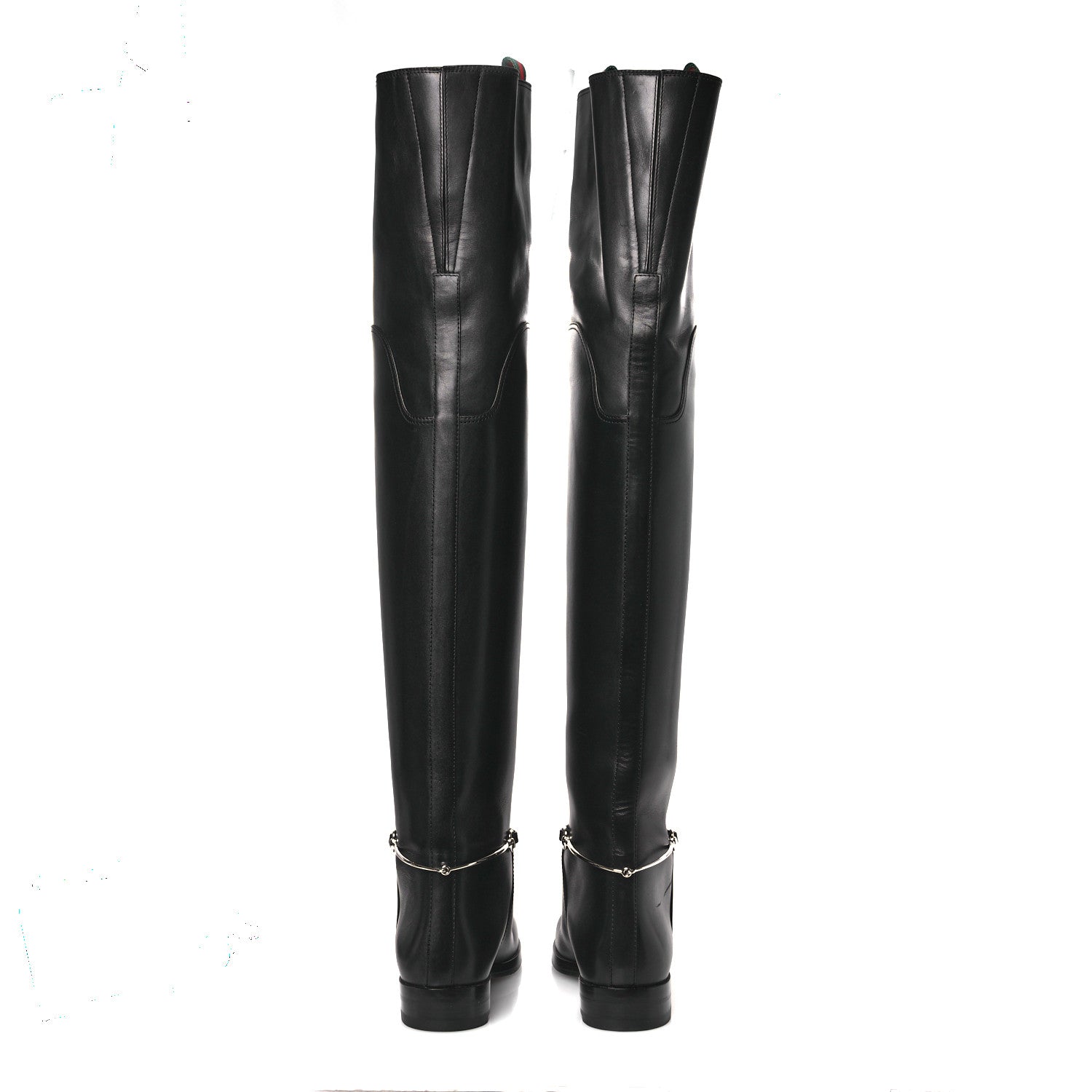 Gucci Calfskin Slim Horsebit Over The Knee High Boots 37 Black
