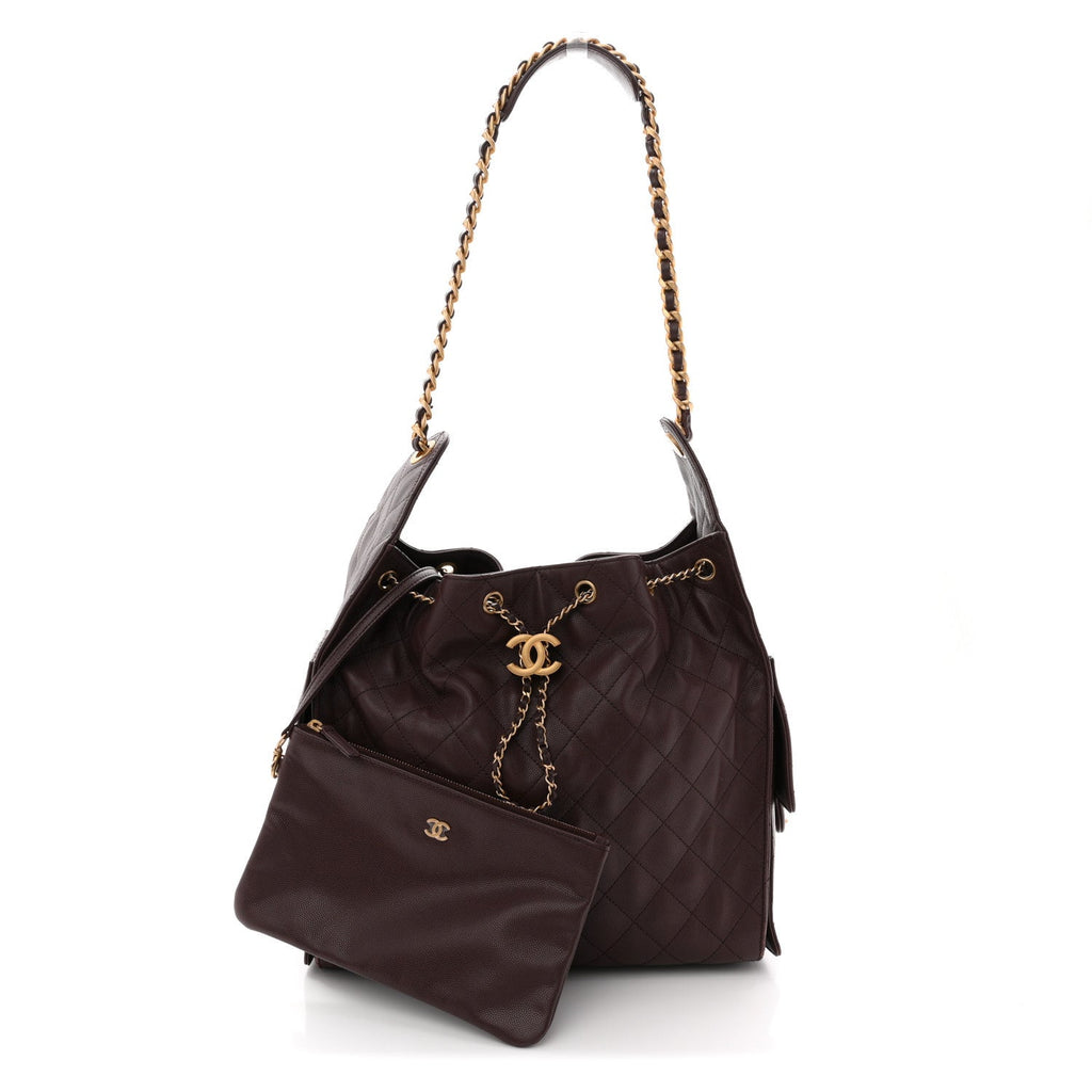 Chanel Caviar Quilted Medium Chanel 25 Handbag Dark Brown