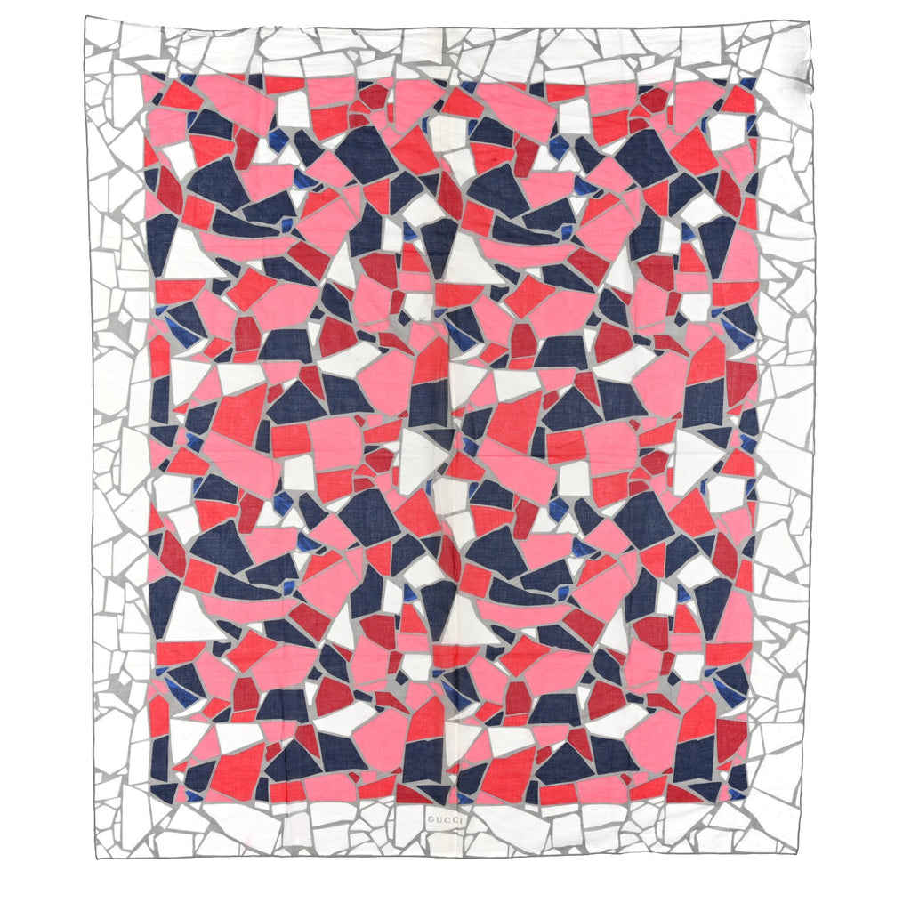 Gucci Cotton Geometric Square Scarf Multicolor