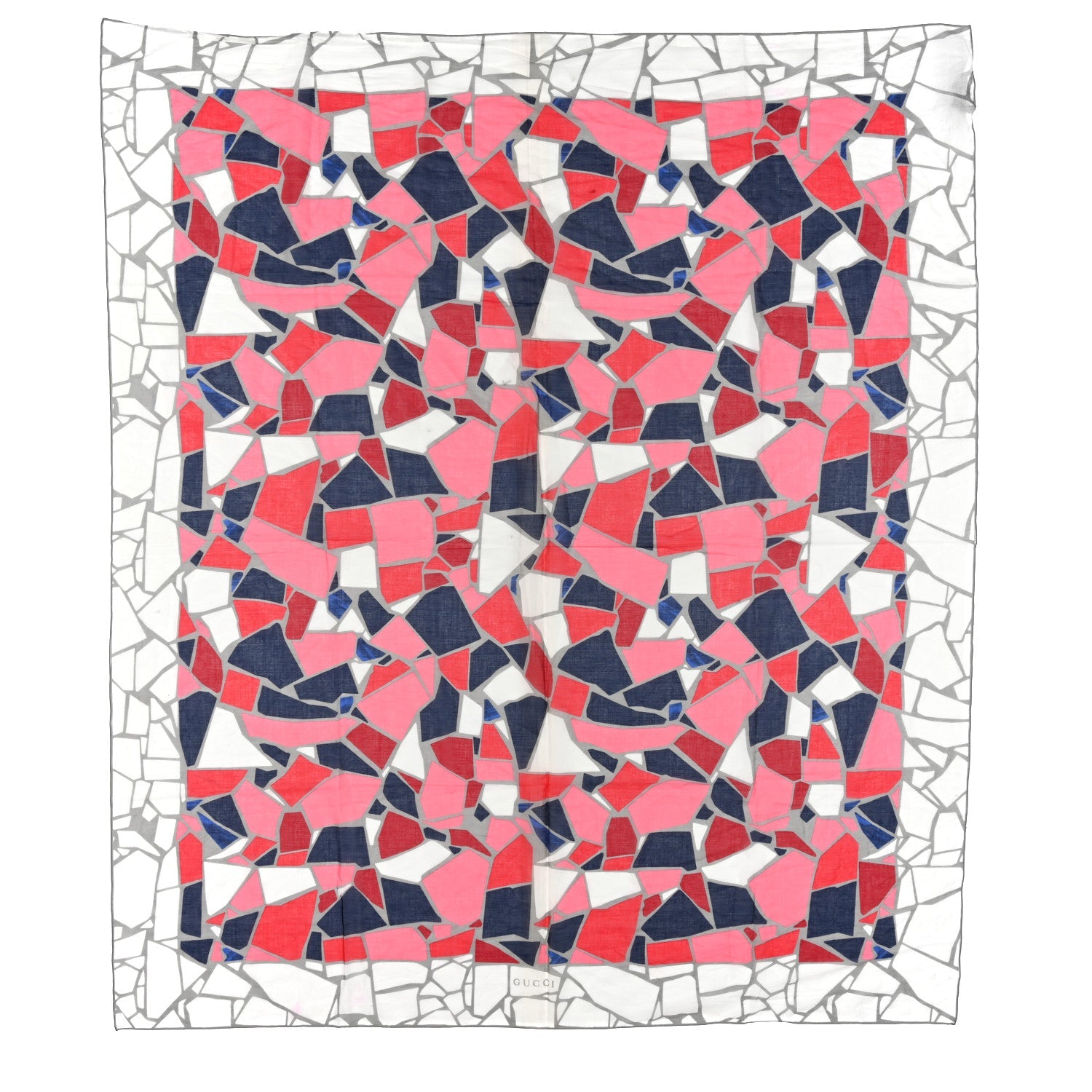 Gucci Cotton Geometric Square Scarf Multicolor