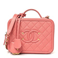 Chanel Caviar Quilted Medium CC Filigree Vanity Case Pink