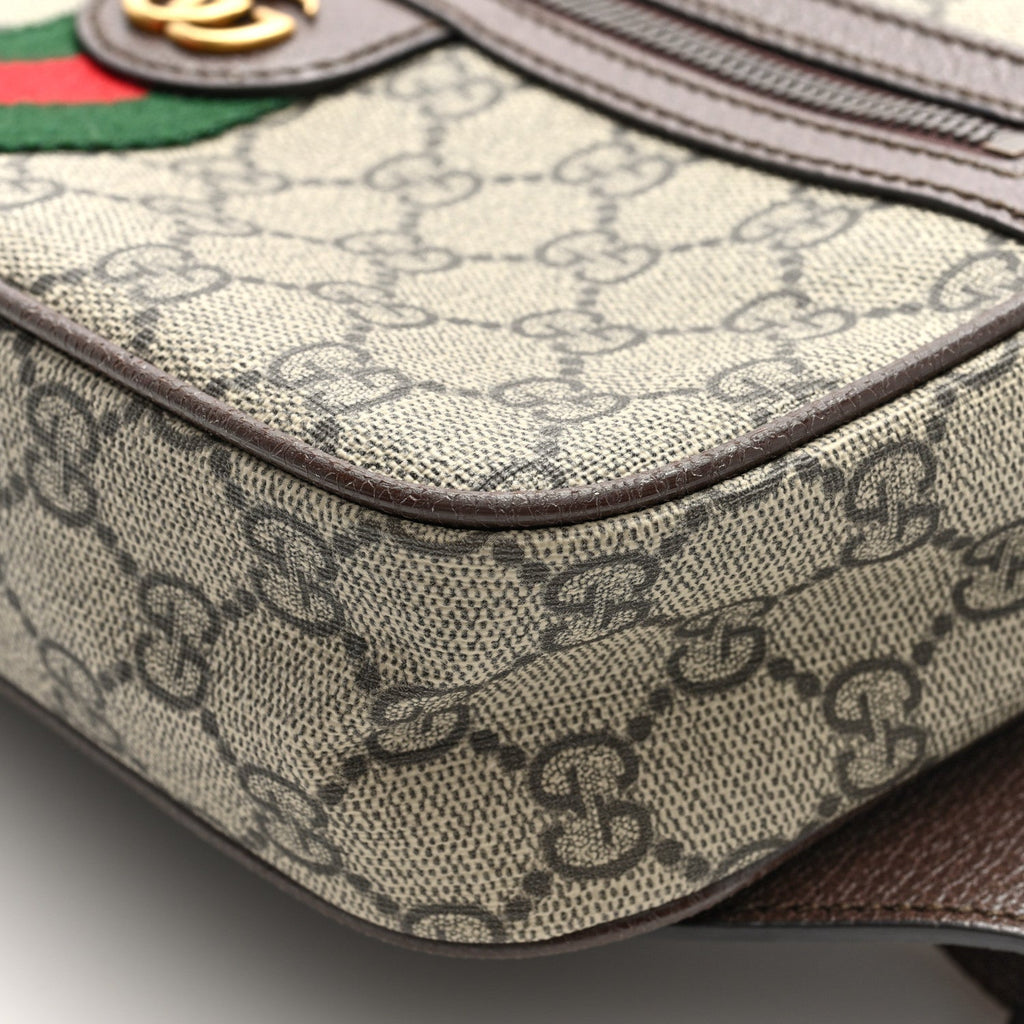 Gucci Soft GG Supreme Monogram Medium Ophidia Belt Bag Dark Brown