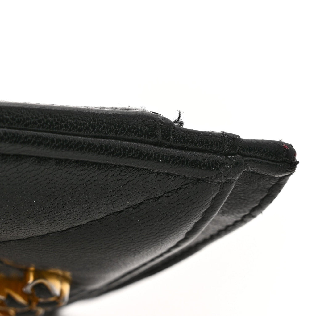 Lambskin Quilted Chanel 19 Card Holder Black