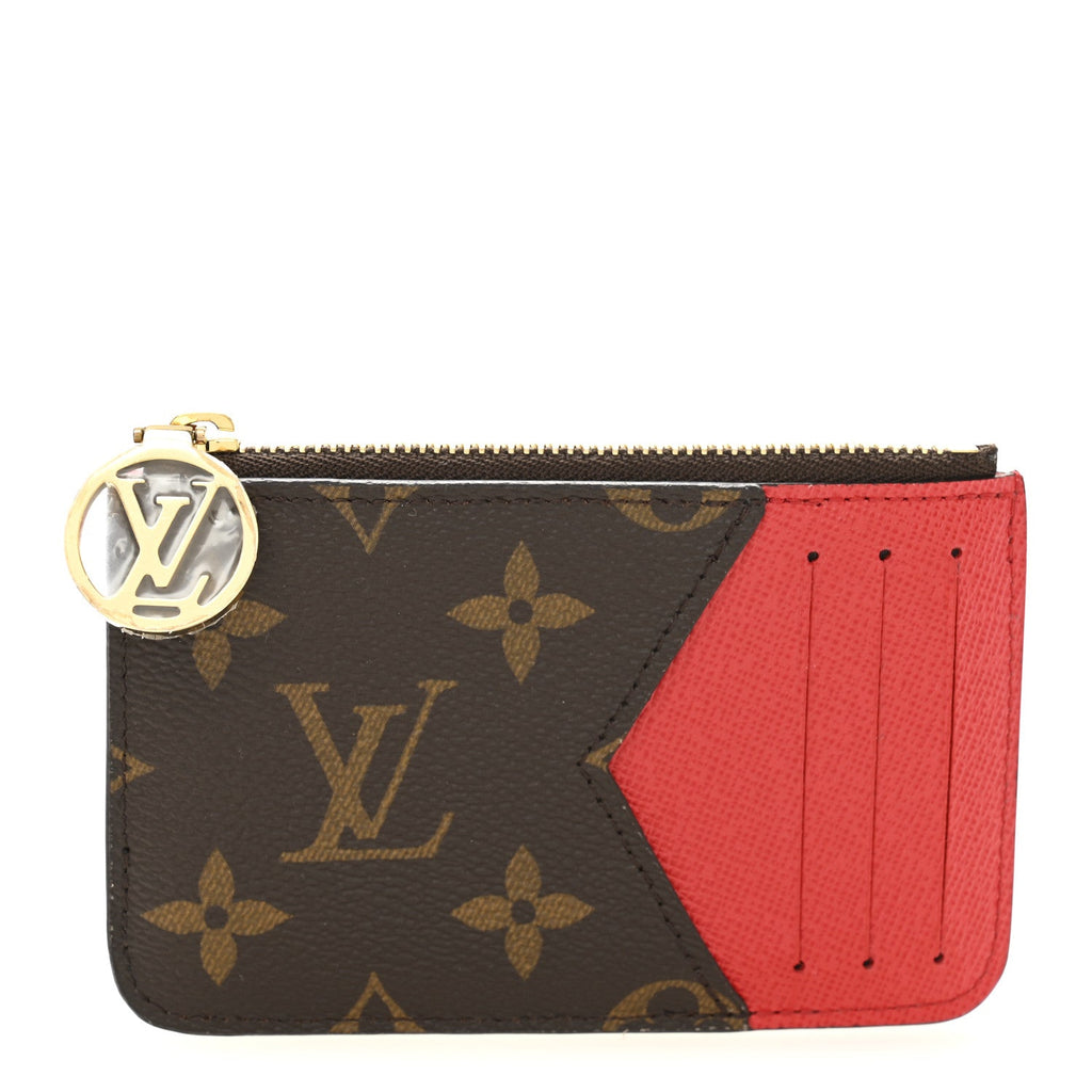 Louis Vuitton Monogram Zipped Romy Card Holder Red
