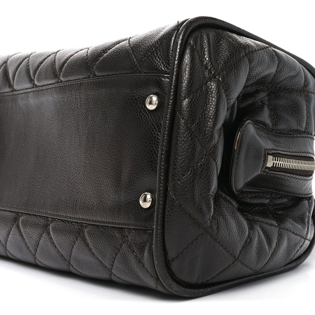 Chanel Caviar Quilted CC Timeless Bowler Dark Brown