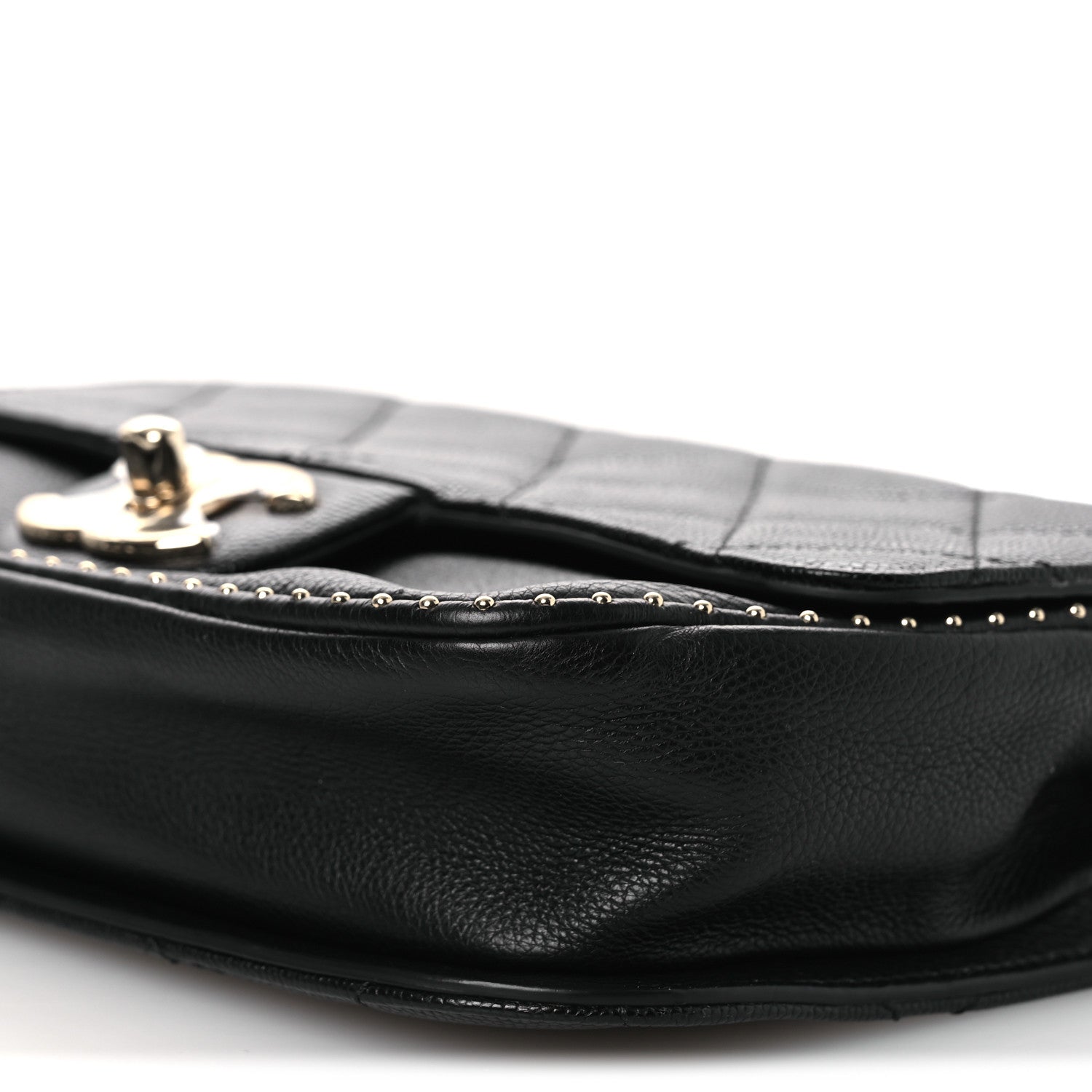Chanel Caviar Quilted Small Studded Flap Black