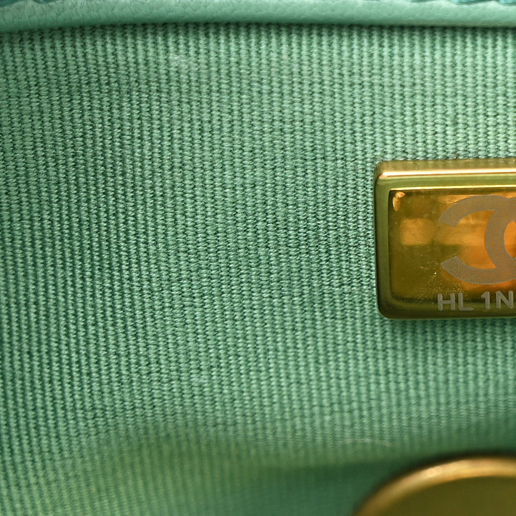 Chanel Lambskin Quilted Medium Chanel 19 Flap Green