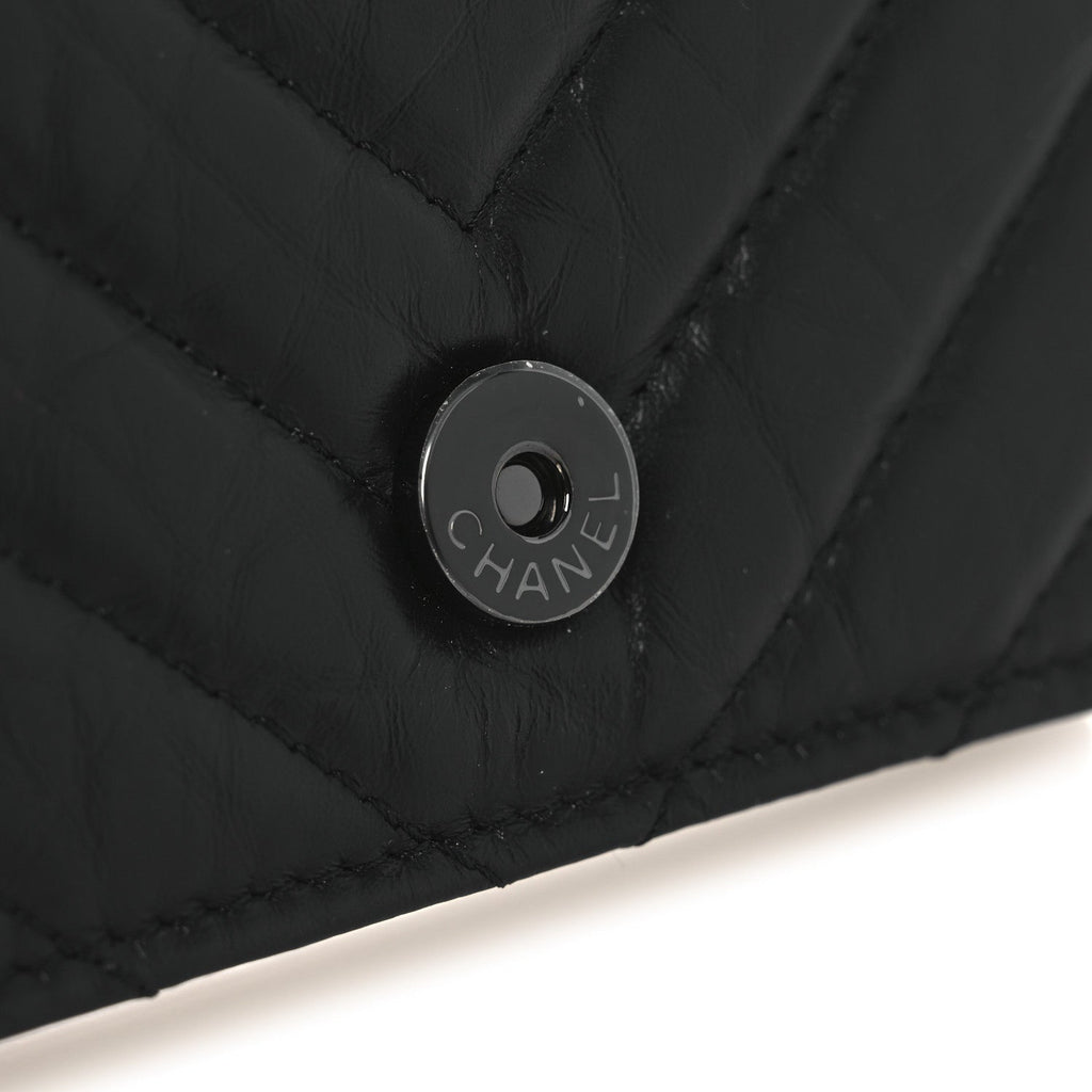 Chanel Aged Calfskin Chevron Quilted Reissue Belt Bag So Black