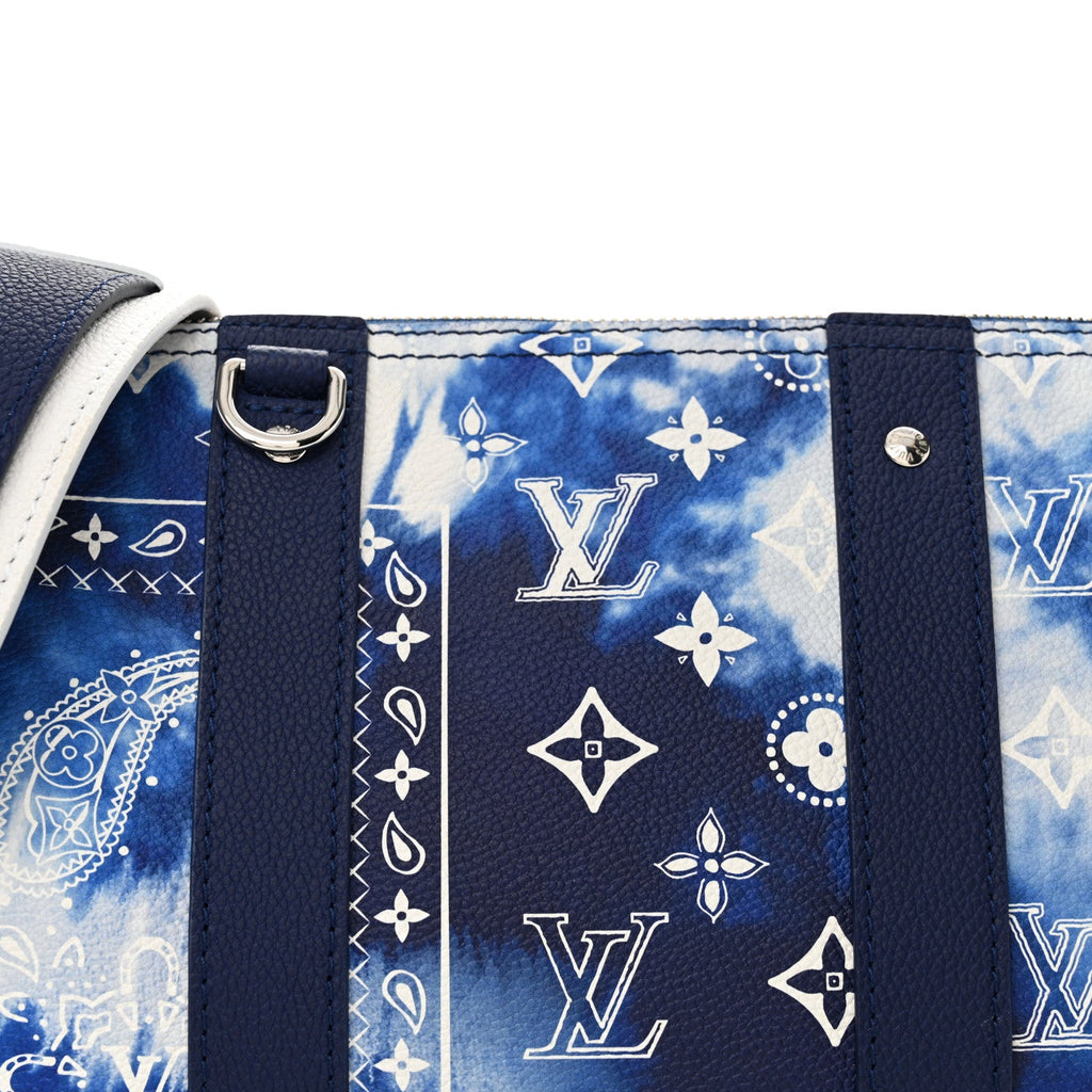 Louis Vuitton Cowhide Monogram Bandana City Keepall Blue