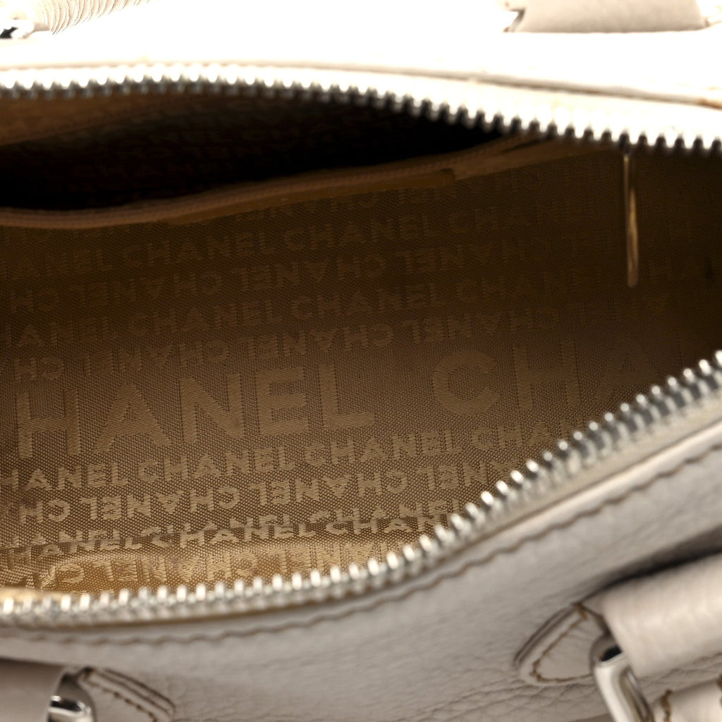 Chanel Calfskin Lax CC Small Bowler Bag White