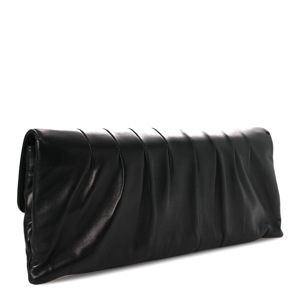 Chanel Lambskin Vertical Quilted Clutch Black