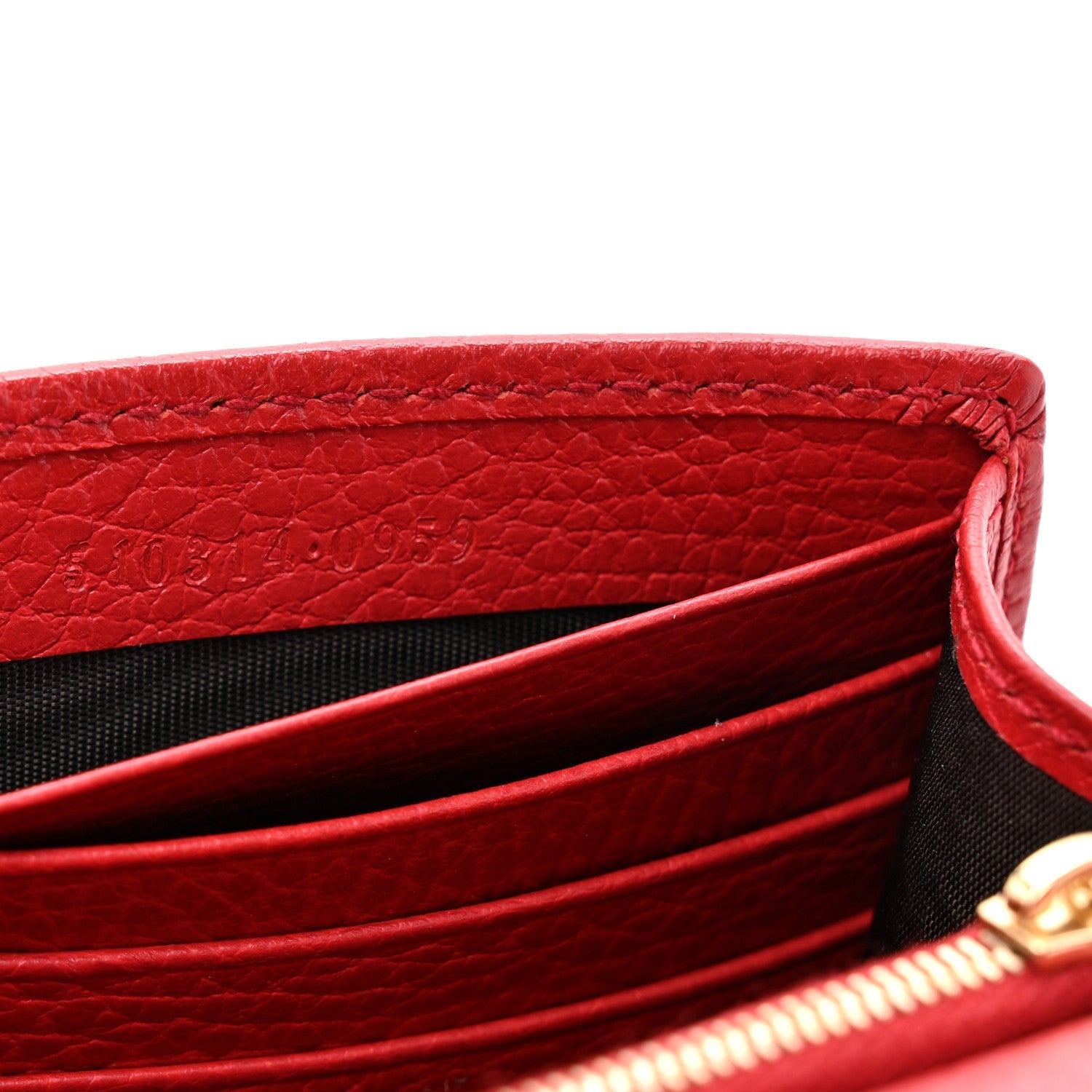 Gucci Dollar Calfskin Interlocking G Chain Wallet Red