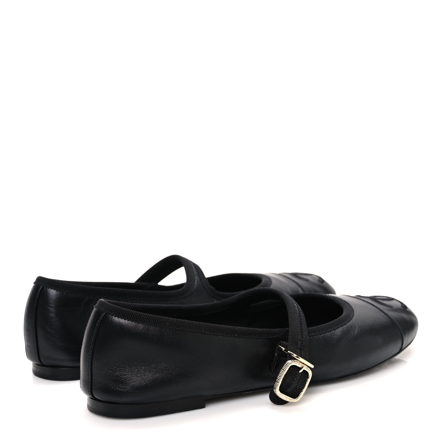 Lambskin Mary Jane Flats 40 Black