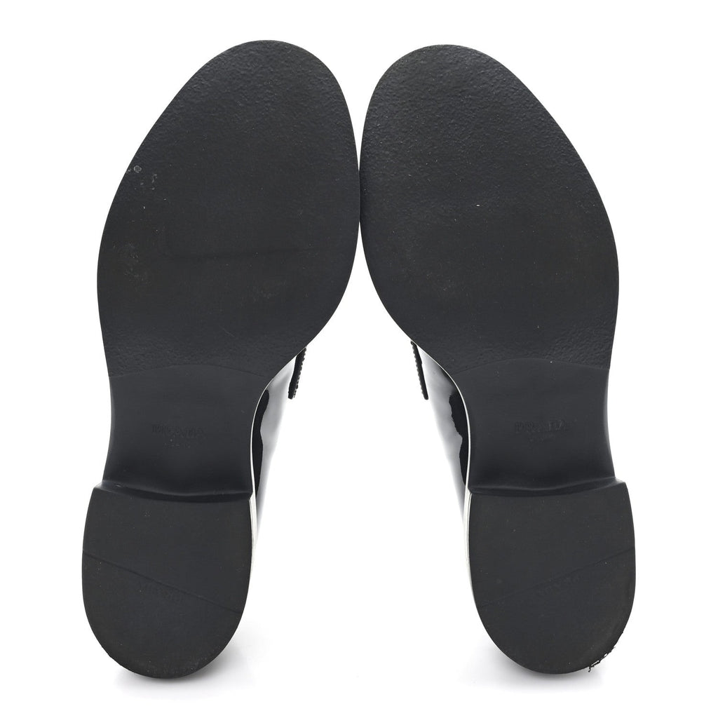 Prada Vernice Triangle 50mm Loafers 39.5 Black