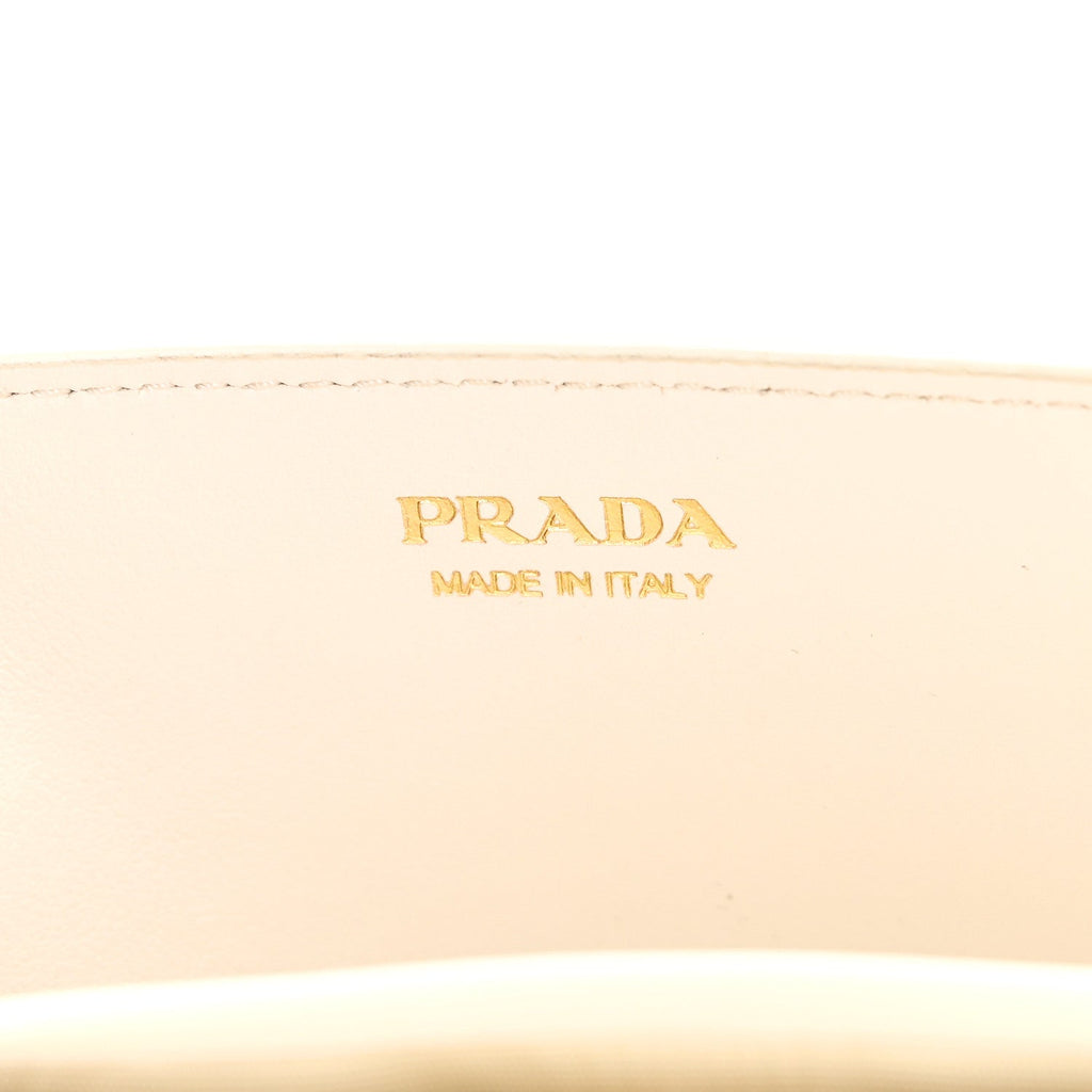 Prada Saffiano Cuir Triangle Logo Miniborse White
