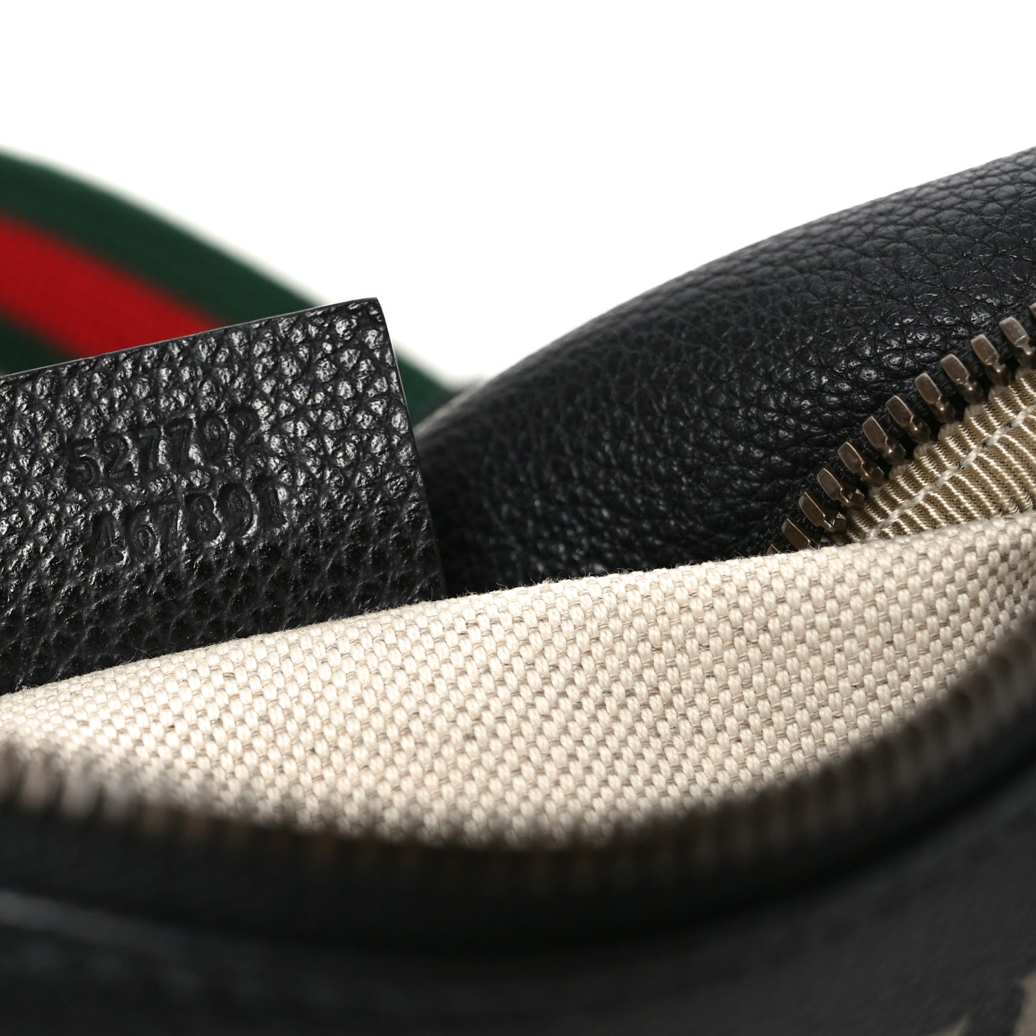 Gucci Grained Calfskin Logo Belt Bag Black