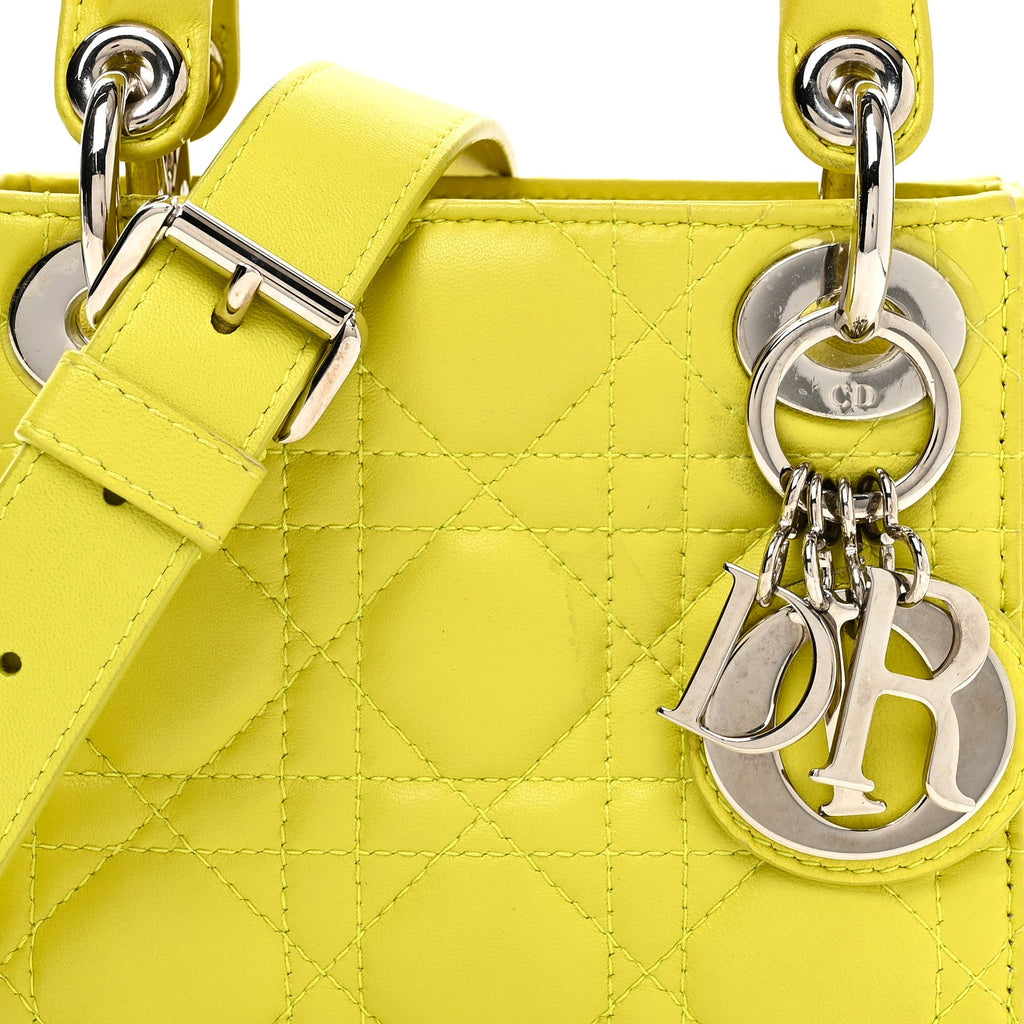 Christian Dior Lambskin Cannage Nano Lady Dior Acid
