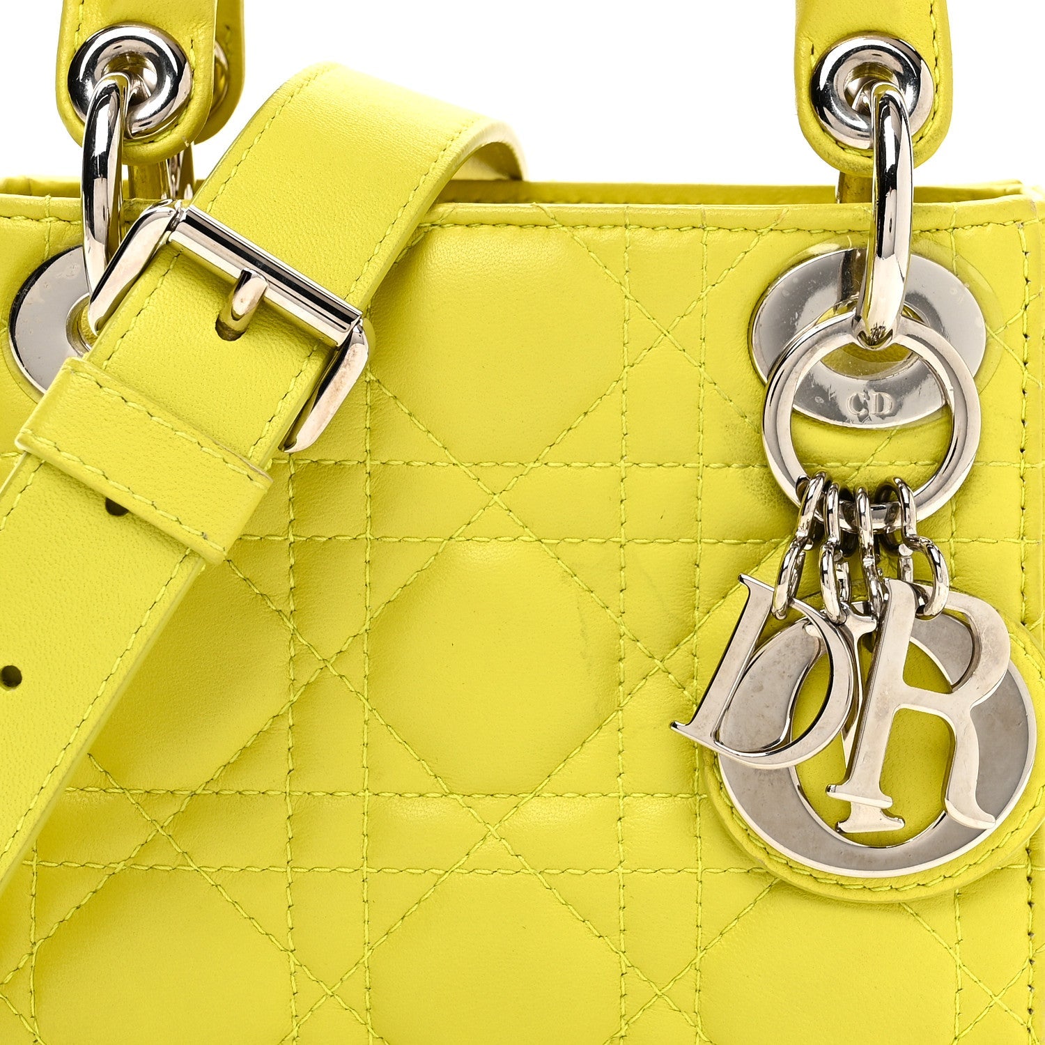 Christian Dior Lambskin Cannage Nano Lady Dior Acid