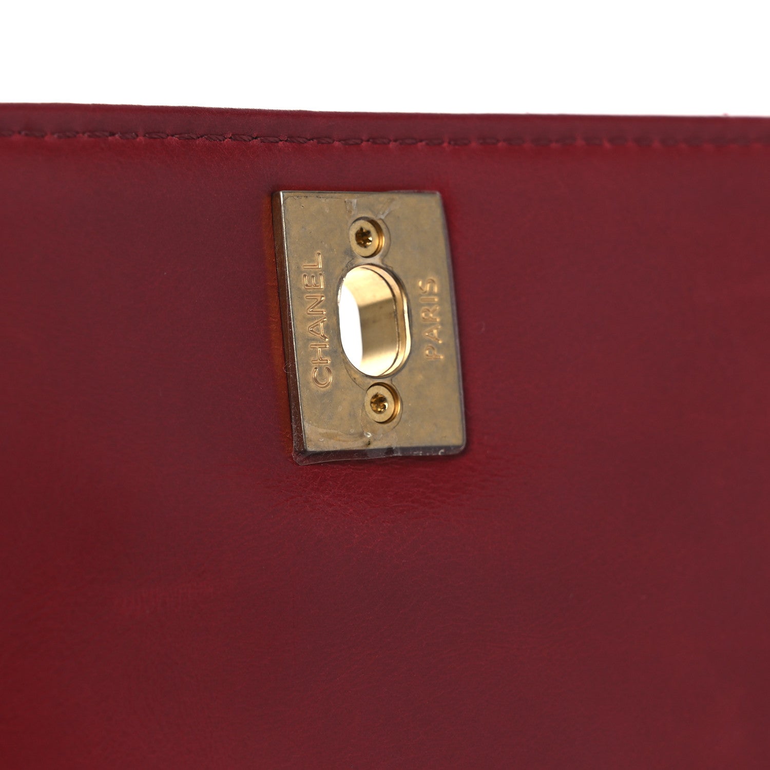 Chanel Aged Calfskin Chevron Quilted Mini Coco Handle Flap Red