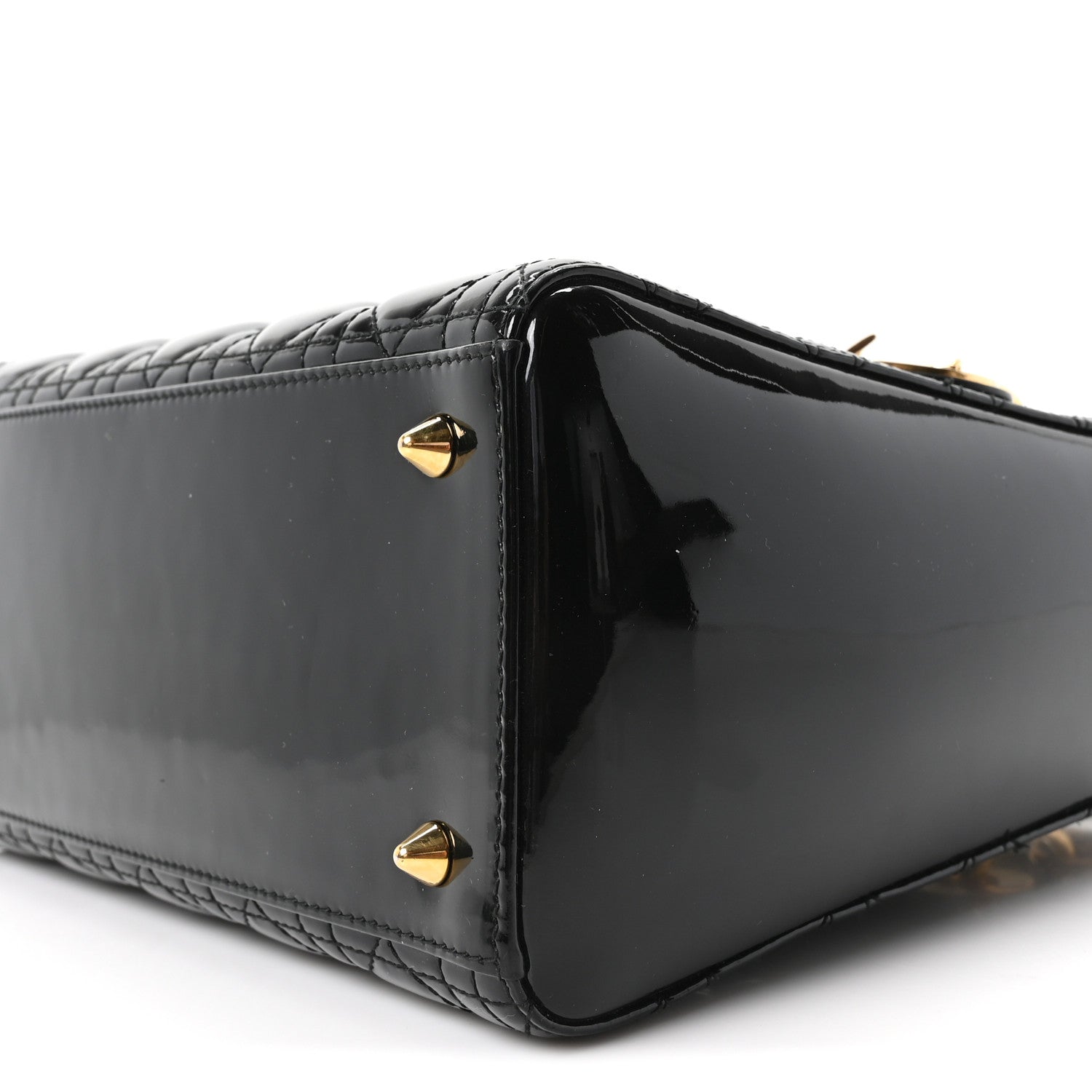 Christian Dior Patent Cannage Medium Lady Dior Black