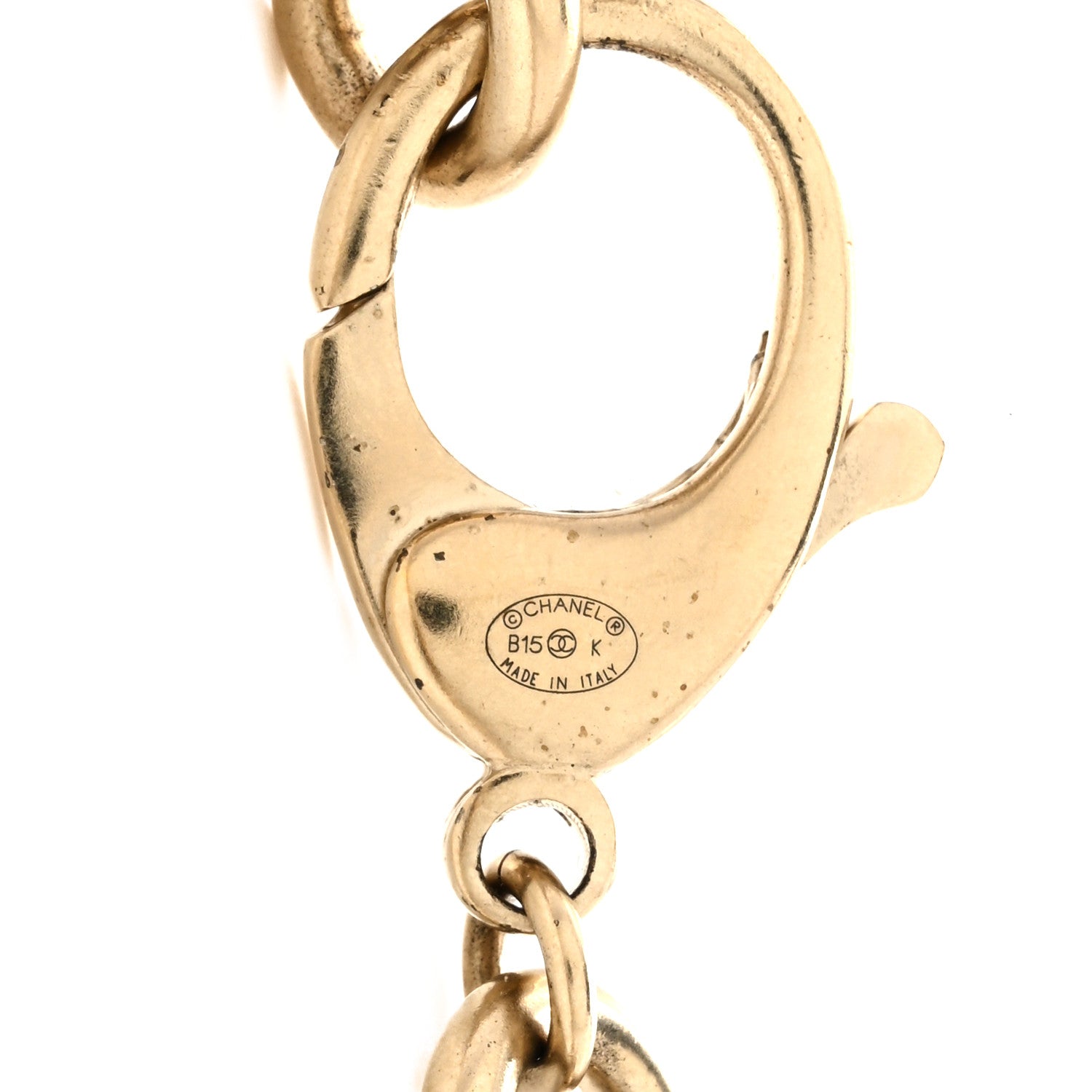Chain Quilted CC Medallion Belt Gold