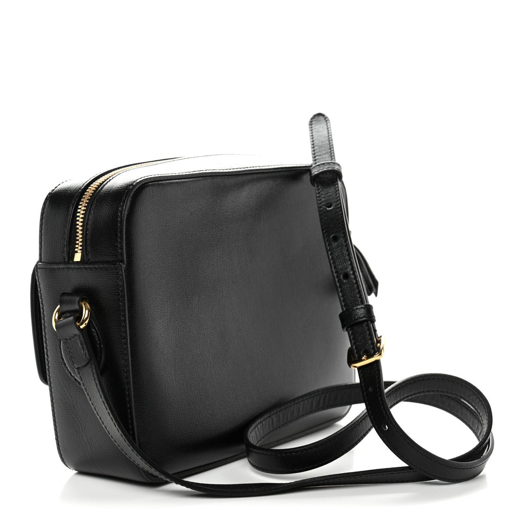 Gucci Textured Calfskin Small Horsebit 1955 Shoulder Bag Black